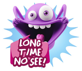 3d Illustration Laughing Character Emoji Expression saying Long