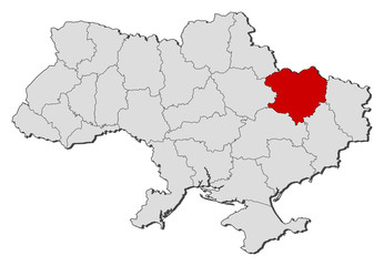 Map - Ukraine, Kharkiv