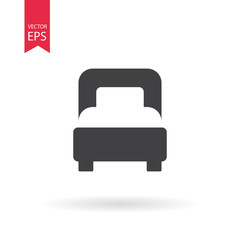 Bed Icon Vector. Flat design. Bed sign isolated on white background.
