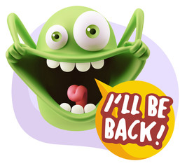 3d Illustration Laughing Character Emoji Expression saying I'll