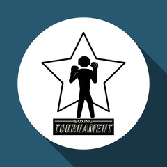 Boxing design. Tournament icon. White background , vector