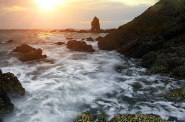 Obraz premium Seascape during sundown. Beautiful natural summer seascape