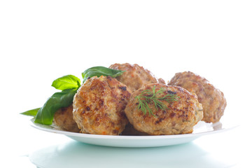 fried meatballs with herbs