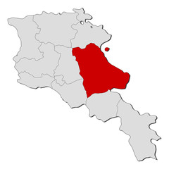 Map - Armenia, Gegharkunik