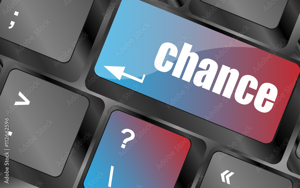 Poster chance button on computer keyboard key vector , keyboard keys, keyboard button