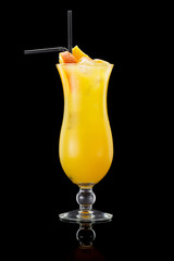 Citrus cocktail over black background