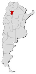 Map - Argentina, Tucumán