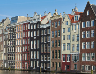 Fototapeta premium Canal houses in Amsterdam, Netherlands