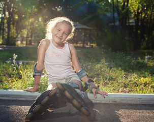 Child on roller skates