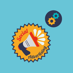 Social Advertising design. Media icon. White background , vector