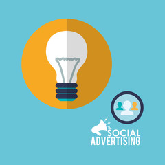 Social Advertising design. Media icon. White background , vector