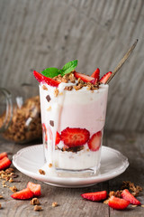 Layered berry and yogurt smoothies