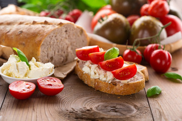 Italian appetizer, bruschetta