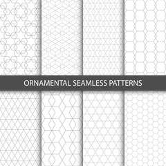 Ornamental seamless patterns - vector collection. 