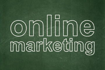 Fototapeta premium Advertising concept: Online Marketing on chalkboard background