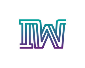 IW lines letter logo