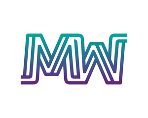 MW lines letter logo