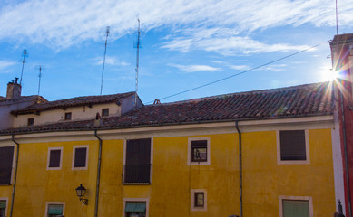 Typical streets and buildings of the famous city of Cuenca, Spain