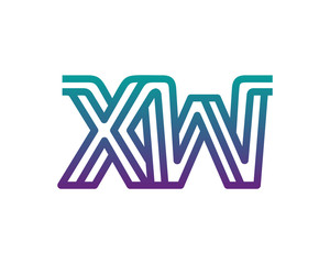 XW lines letter logo