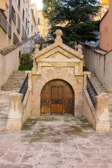 Naklejka premium Old staircase in a park in Cuenca, Spain