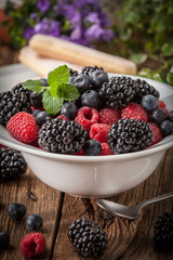 Mix of berries in a bowl.