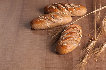 Fresh bread with ears