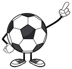 Soccer Ball Faceless Cartoon Mascot Character Pointing