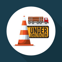 Under construction design. supplies icon. road sign illustration