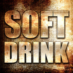 soft drink, 3D rendering, metal text on rust background
