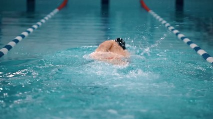 Professional swimmer in the pool.