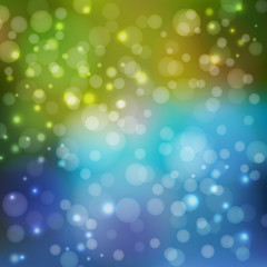 Abstract background in blue and green tones. To design your projects. Bokeh wallpaper. Vector illustration.
