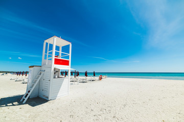 Fototapeta premium lifeguard hut in La Cinta beach