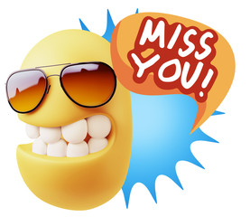 3d Illustration Laughing Character Emoji Expression saying Miss