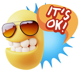 3d Illustration Laughing Character Emoji Expression saying It's