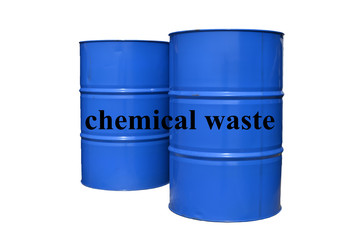Chemical waste tank  isolated on white background.