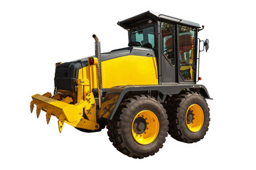 Obraz na płótnie Canvas Grader and Excavator Construction Equipment with clipping path