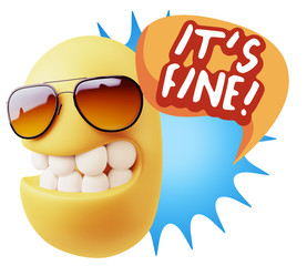 3d Illustration Laughing Character Emoji Expression saying It's