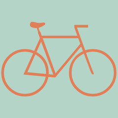 Bicycle outline icon, modern flat design style, bike vector illustration