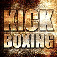 kickboxing, 3D rendering, metal text on rust background