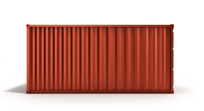 3d Rendering Of A Red Shipping Container