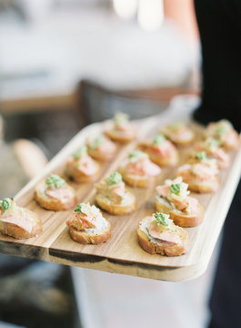 Canapes on tray