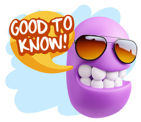 3d Illustration Laughing Character Emoji Expression saying Good