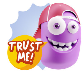 Obraz premium 3d Illustration Laughing Character Emoji Expression saying Trust