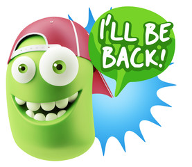 3d Illustration Laughing Character Emoji Expression saying I'll