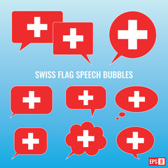 Swiss Flag Speech Bubbles