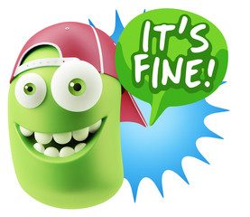 3d Illustration Laughing Character Emoji Expression saying It's