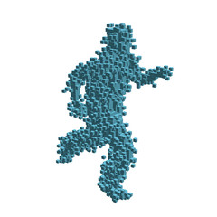 Fototapeta premium 3d pixel running man. Vector illustration.