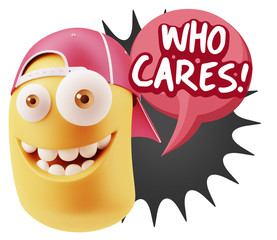 Obraz premium 3d Illustration Laughing Character Emoji Expression saying Who C