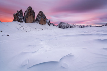 Rocks protruding from snow covered landscape
