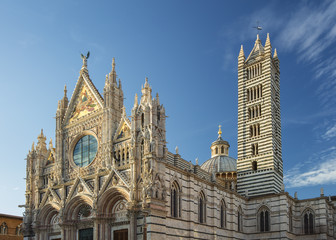 cathedral in sun lights in Siena in Tuscany in Italy